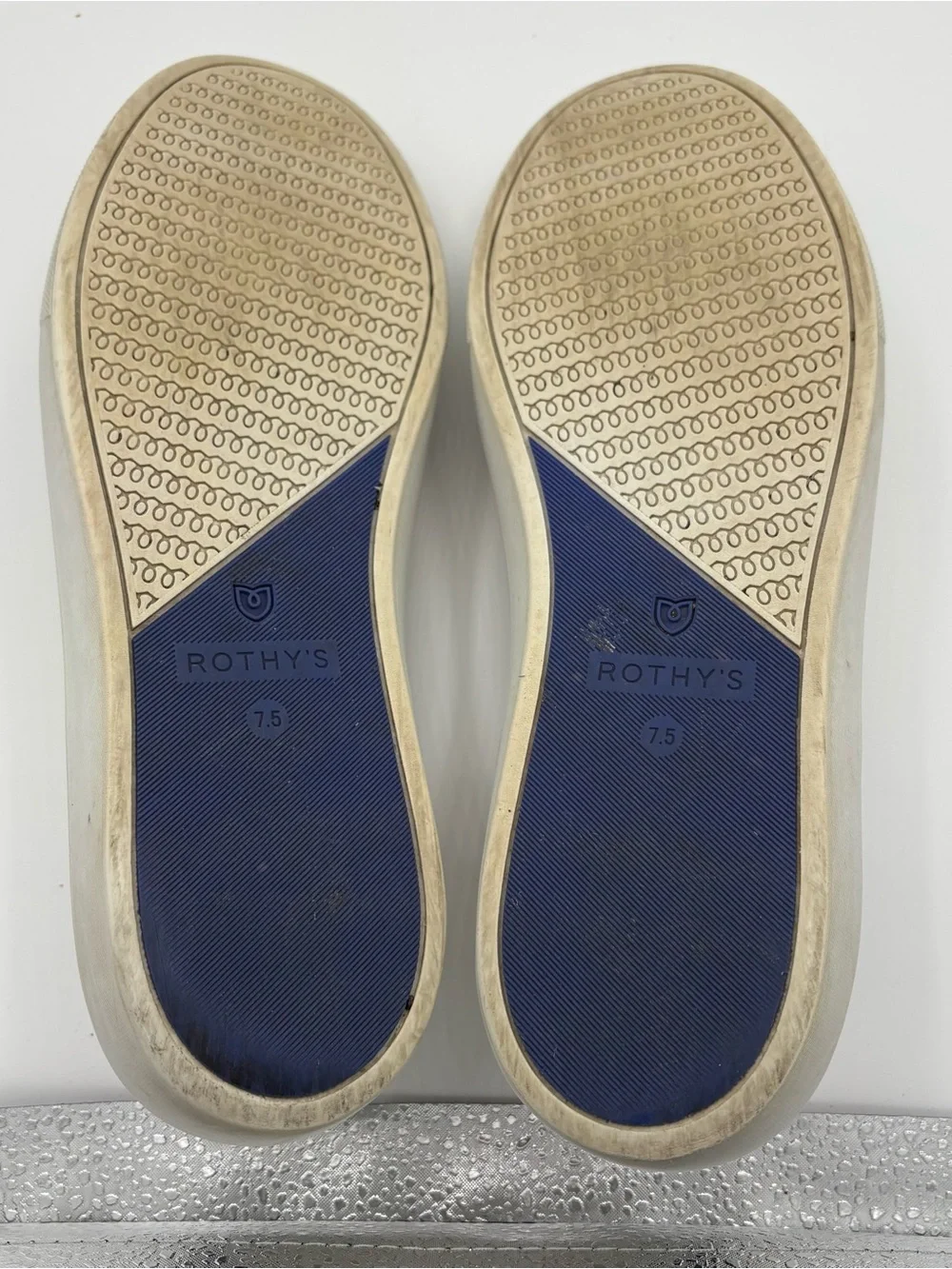 Rothy's The Original Slip On Sneakers Sand Beige Women's Size 7.5 Washable